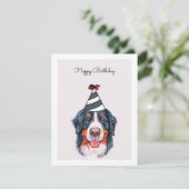 Bernese Mountain Dog met Party Pet Kaart (Staand voorkant)