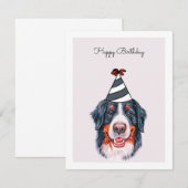 Bernese Mountain Dog met Party Pet Kaart (Voorkant / Achterkant)