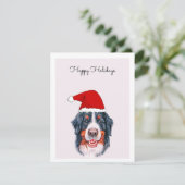 Bernese Mountain Dog met Santa Hat Kaart (Staand voorkant)
