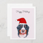Bernese Mountain Dog met Santa Hat Kaart (Voorkant / Achterkant)