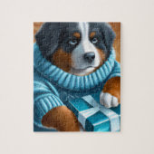 Bernese Mountain Dog met vakantieverlof Cadeau Legpuzzel (Verticaal)