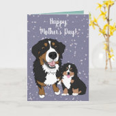 Bernese Mountain Dog Moederdag Kaart (Gele Bloem)