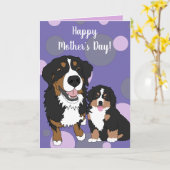 Bernese Mountain Dog Moederdag Kaart (Gele Bloem)