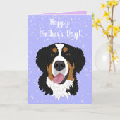 Bernese Mountain Dog Moederdag Kaart (Gele Bloem)