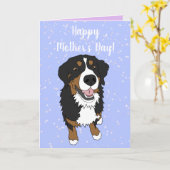 Bernese Mountain Dog Moederdag Kaart (Gele Bloem)