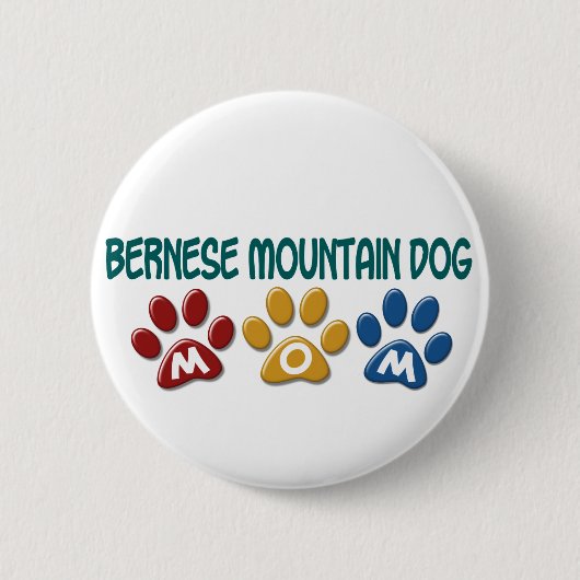 BERNESE MOUNTAIN DOG MOM Paw Print Ronde Button 5,7 Cm (Voorkant)