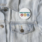 BERNESE MOUNTAIN DOG MOM Paw Print Ronde Button 5,7 Cm (In situ)