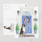 Bernese Mountain Dog Moving Announcement Briefkaar Briefkaart (Voorkant / Achterkant)