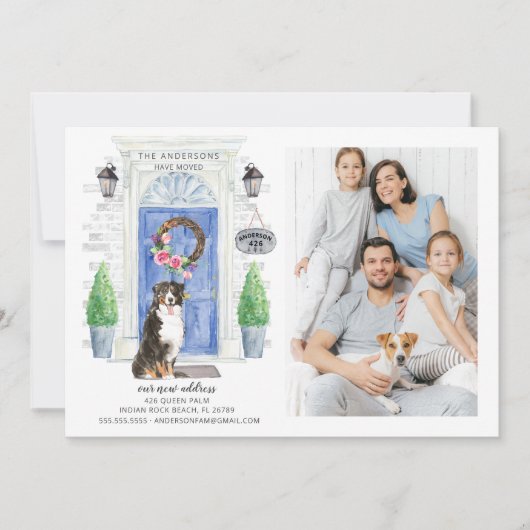 Bernese Mountain Dog Moving Announcement Kaart (Voorkant)