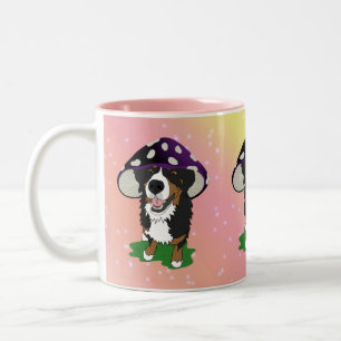 Bernese Mountain Dog Mushroom Pet Tweekleurige Koffiemok