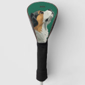 Bernese Mountain Dog on Green Background Golfheadcover (Voorkant)
