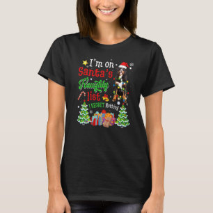Bernese Mountain Dog op Santa's Naughty List Xmas T-shirt