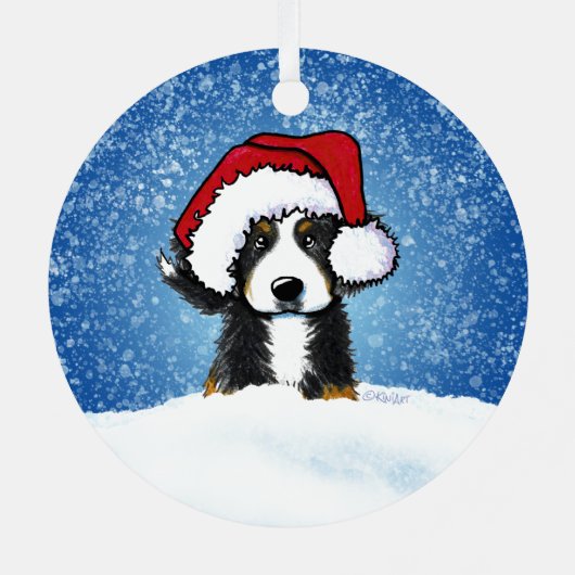 Bernese Mountain Dog-Ornament voor kerstmis Metalen Ornament (Achterkant)