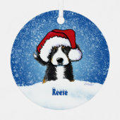 Bernese Mountain Dog-Ornament voor kerstmis Metalen Ornament (Voorkant)