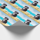 Bernese Mountain Dog over Beach Cadeaupapier (Hoek)