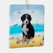 Bernese Mountain Dog over Beach Keramisch Ornament (Rechts)
