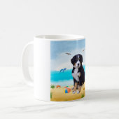 Bernese Mountain Dog over Beach Koffiemok (Voorkant links)