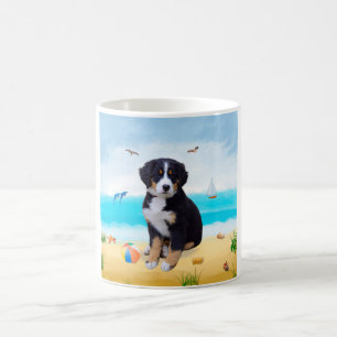 Bernese Mountain Dog over Beach Koffiemok