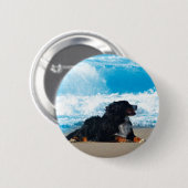 Bernese Mountain Dog over Beach Ronde Button 5,7 Cm (Voorkant /achterkant)