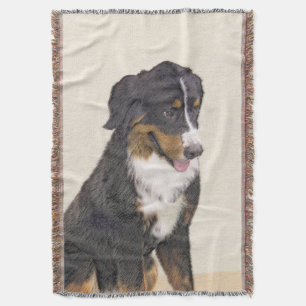 Bernese Mountain Dog Painting - Original Dog Art Deken