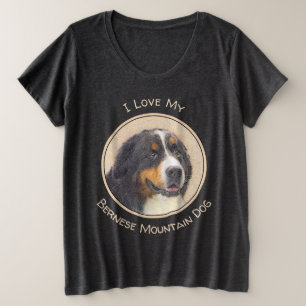 Bernese Mountain Dog Painting - Original Dog Art Grote Maat T-shirt