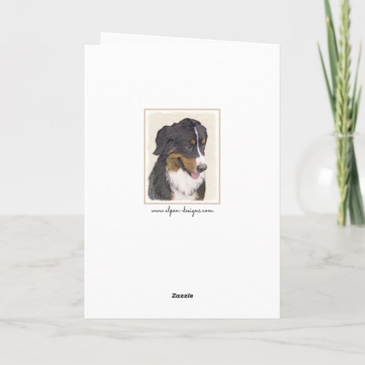 Bernese Mountain Dog Painting - Original Dog Art Kaart (Achterkant)