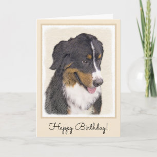 Bernese Mountain Dog Painting - Original Dog Art Kaart