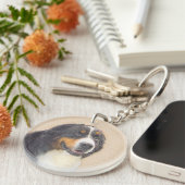 Bernese Mountain Dog Painting - Original Dog Art Sleutelhanger (Voorkant Rechts)