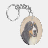 Bernese Mountain Dog Painting - Original Dog Art Sleutelhanger (Voorkant Links)