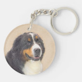 Bernese Mountain Dog Painting - Original Dog Art Sleutelhanger (Achterkant)