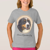 Bernese Mountain Dog Painting - Original Dog Art T T-shirt (Voorkant)
