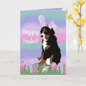  Bernese Mountain Dog Pasen Kaart (Gele Bloem)