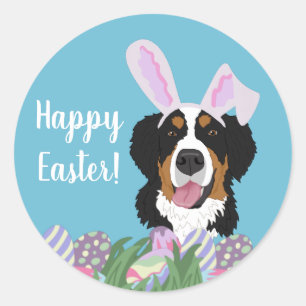 Bernese Mountain Dog Pasen Ronde Sticker