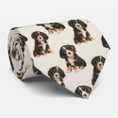 Bernese Mountain Dog Pattern Stropdas (Opgerold)