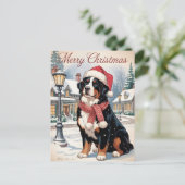 Bernese mountain dog personalized Christmas  Feestdagenkaart (Staand voorkant)