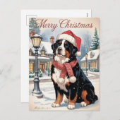 Bernese mountain dog personalized Christmas  Feestdagenkaart (Voorkant / Achterkant)