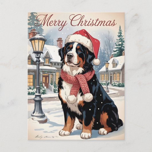 Bernese mountain dog personalized Christmas  Feestdagenkaart (Voorkant)
