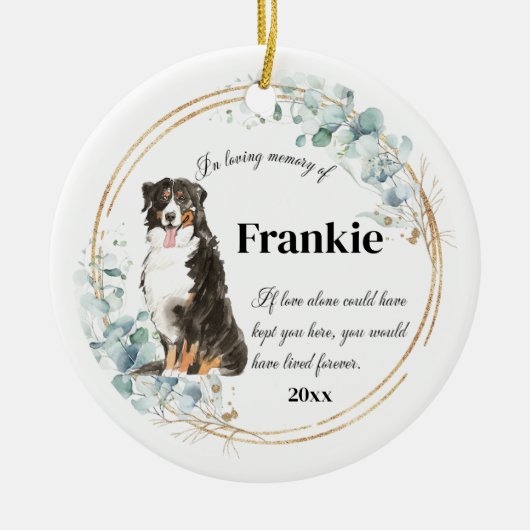 Bernese Mountain Dog Pet Memorial Keramisch Ornament (Voorkant)