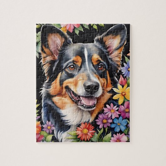Bernese Mountain Dog Pet Portrait Watercolor Legpuzzel (Verticaal)