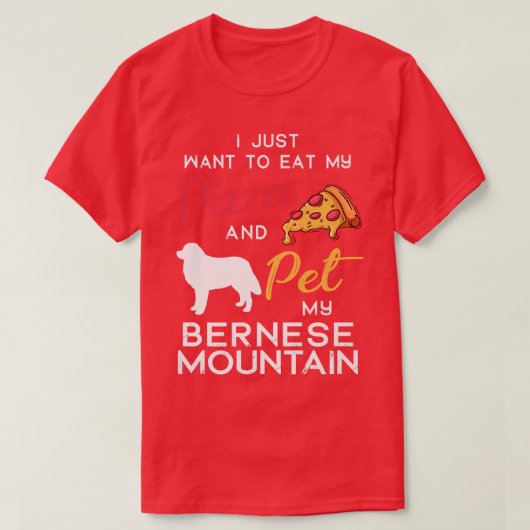 Bernese Mountain Dog Pizza Lover Owner Xmas Birthd T-shirt (Design voorkant)