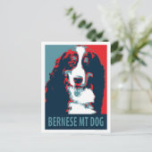 Bernese Mountain Dog Political Parody Poster Briefkaart (Staand voorkant)