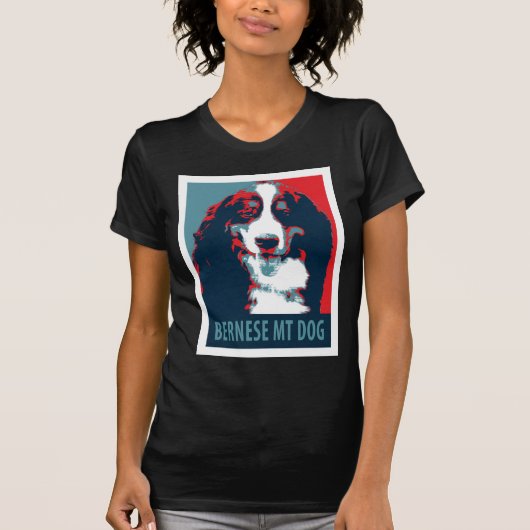 Bernese Mountain Dog Political Parody Poster T-shirt (Voorkant)