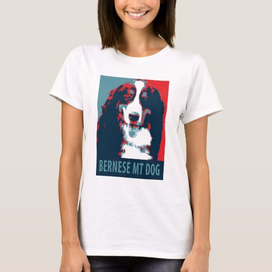 Bernese Mountain Dog Political Parody Poster T-shirt (Voorkant)