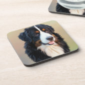 Bernese Mountain Dog Portrait Bier Onderzetter (Linkerzijde)