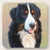 Bernese Mountain Dog Portrait Bier Onderzetter (Voorkant)