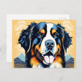 Bernese Mountain Dog Portrait Briefkaart (Voorkant / Achterkant)