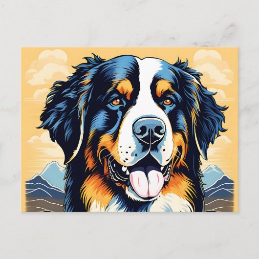 Bernese Mountain Dog Portrait Briefkaart (Voorkant)