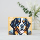 Bernese Mountain Dog Portrait Briefkaart (Staand voorkant)