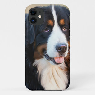 Bernese Mountain Dog Portrait iPhone 11 Hoesje