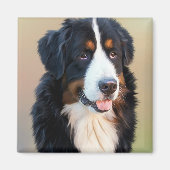 Bernese Mountain Dog Portrait Magneet (Voorkant)